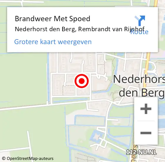 Locatie op kaart van de 112 melding: Brandweer Met Spoed Naar Nederhorst den Berg, Rembrandt van Rijnhof op 18 februari 2022 19:03