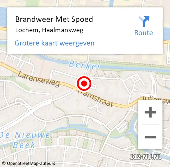 Locatie op kaart van de 112 melding: Brandweer Met Spoed Naar Lochem, Haalmansweg op 18 februari 2022 19:08