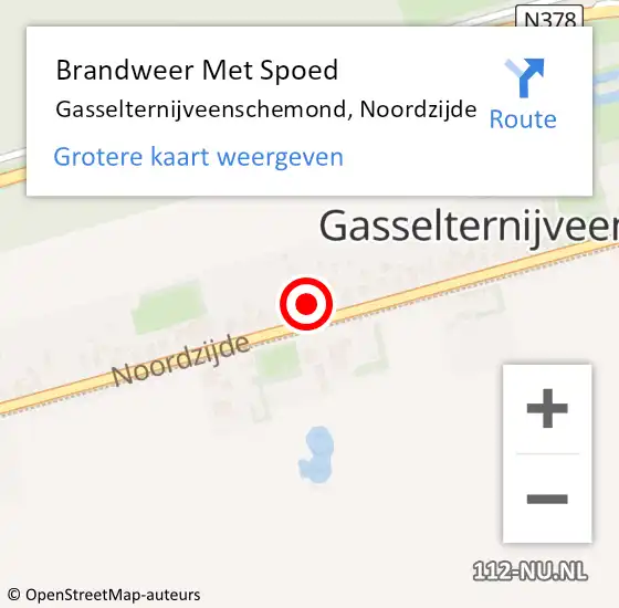 Locatie op kaart van de 112 melding: Brandweer Met Spoed Naar Gasselternijveenschemond, Noordzijde op 18 februari 2022 19:09