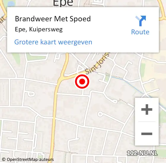 Locatie op kaart van de 112 melding: Brandweer Met Spoed Naar Epe, Kuipersweg op 18 februari 2022 19:15