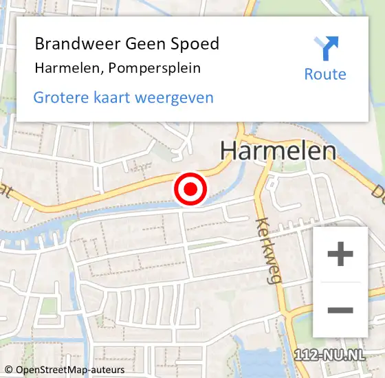 Locatie op kaart van de 112 melding: Brandweer Geen Spoed Naar Harmelen, Pompersplein op 18 februari 2022 19:18