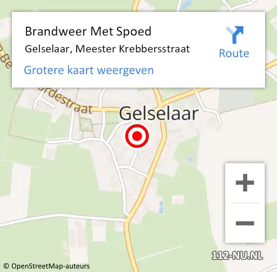 Locatie op kaart van de 112 melding: Brandweer Met Spoed Naar Gelselaar, Meester Krebbersstraat op 18 februari 2022 19:22