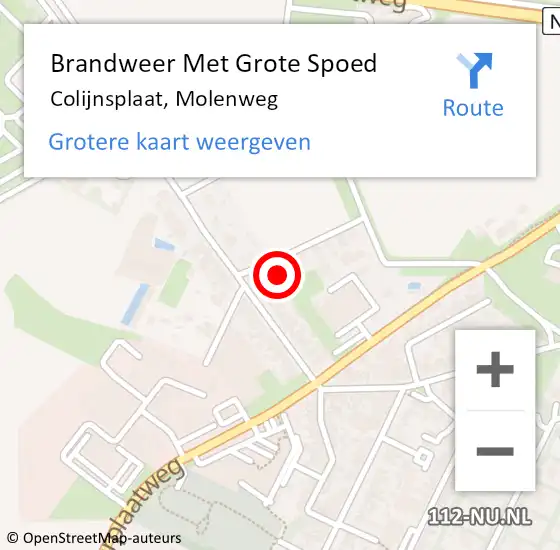 Locatie op kaart van de 112 melding: Brandweer Met Grote Spoed Naar Colijnsplaat, Molenweg op 18 februari 2022 19:23