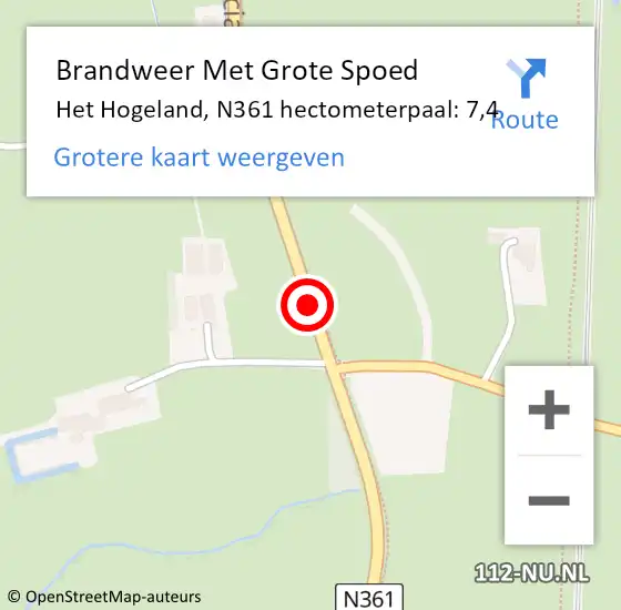 Locatie op kaart van de 112 melding: Brandweer Met Grote Spoed Naar Het Hogeland, N361 hectometerpaal: 7,4 op 18 februari 2022 19:30