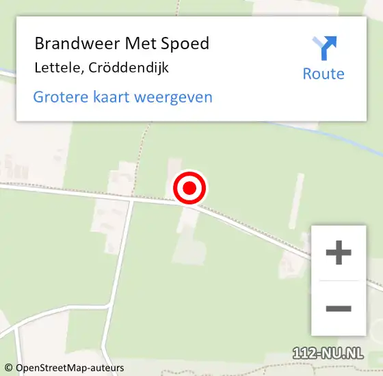 Locatie op kaart van de 112 melding: Brandweer Met Spoed Naar Lettele, Cröddendijk op 18 februari 2022 19:32