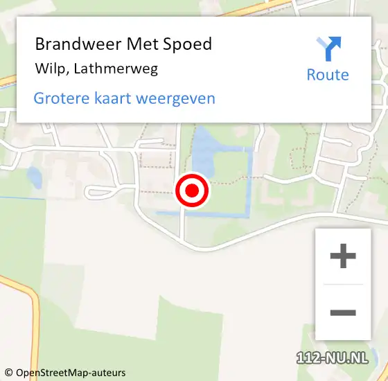 Locatie op kaart van de 112 melding: Brandweer Met Spoed Naar Wilp, Lathmerweg op 18 februari 2022 19:35