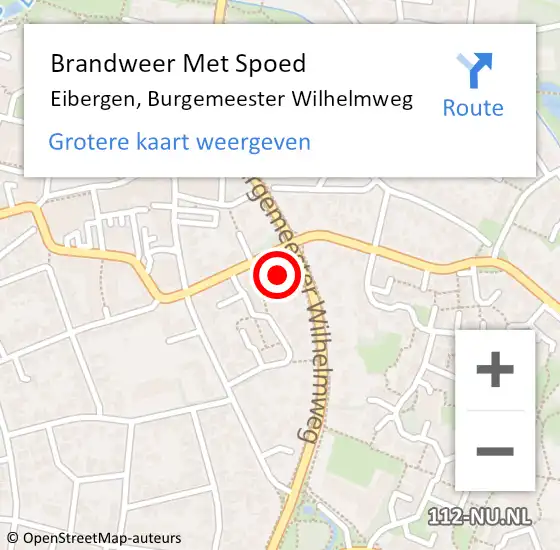 Locatie op kaart van de 112 melding: Brandweer Met Spoed Naar Eibergen, Burgemeester Wilhelmweg op 18 februari 2022 19:37