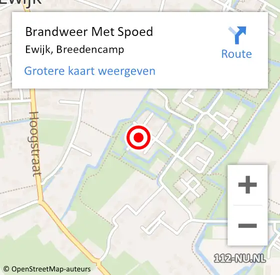 Locatie op kaart van de 112 melding: Brandweer Met Spoed Naar Ewijk, Breedencamp op 18 februari 2022 19:40