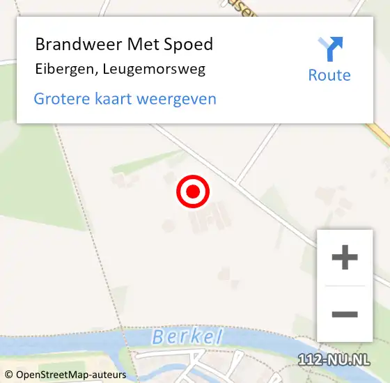 Locatie op kaart van de 112 melding: Brandweer Met Spoed Naar Eibergen, Leugemorsweg op 18 februari 2022 19:41
