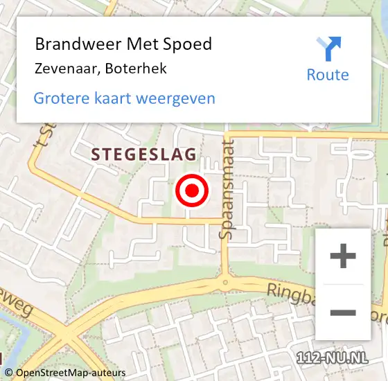 Locatie op kaart van de 112 melding: Brandweer Met Spoed Naar Zevenaar, Boterhek op 18 februari 2022 19:43