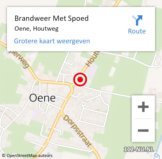 Locatie op kaart van de 112 melding: Brandweer Met Spoed Naar Oene, Houtweg op 18 februari 2022 19:43