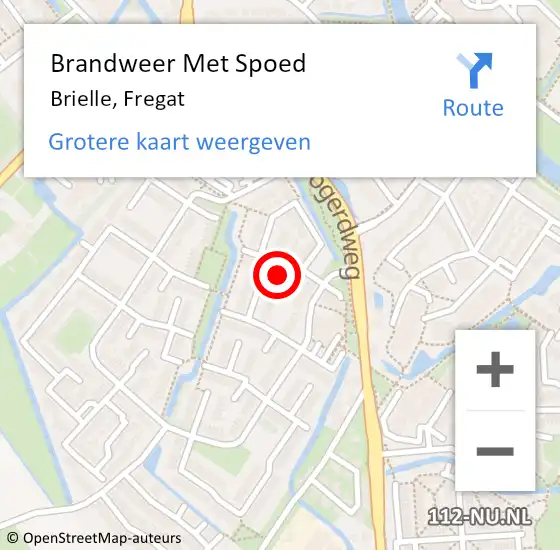 Locatie op kaart van de 112 melding: Brandweer Met Spoed Naar Brielle, Fregat op 18 februari 2022 19:47