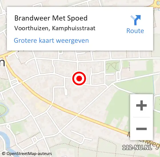 Locatie op kaart van de 112 melding: Brandweer Met Spoed Naar Voorthuizen, Kamphuisstraat op 18 februari 2022 19:51