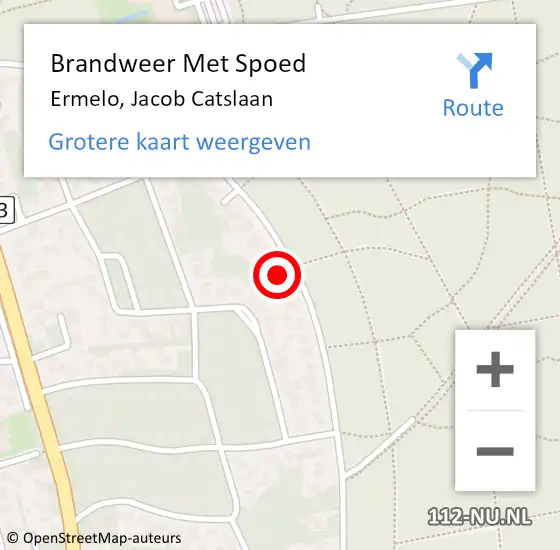 Locatie op kaart van de 112 melding: Brandweer Met Spoed Naar Ermelo, Jacob Catslaan op 18 februari 2022 19:52