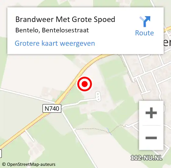 Locatie op kaart van de 112 melding: Brandweer Met Grote Spoed Naar Bentelo, Bentelosestraat op 18 februari 2022 19:52