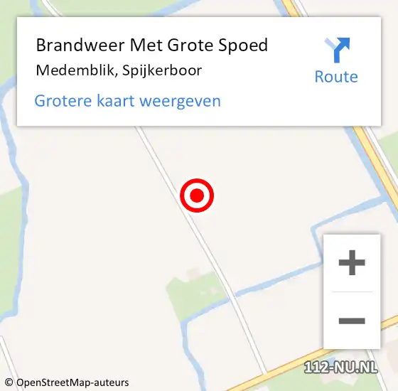 Locatie op kaart van de 112 melding: Brandweer Met Grote Spoed Naar Medemblik, Spijkerboor op 18 februari 2022 19:52