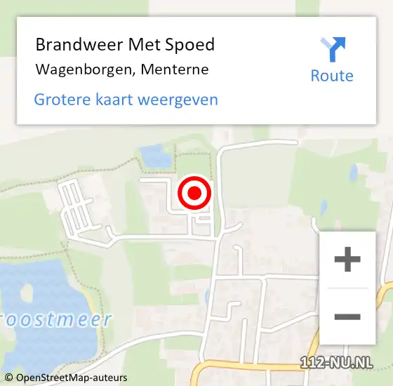 Locatie op kaart van de 112 melding: Brandweer Met Spoed Naar Wagenborgen, Menterne op 18 februari 2022 19:56