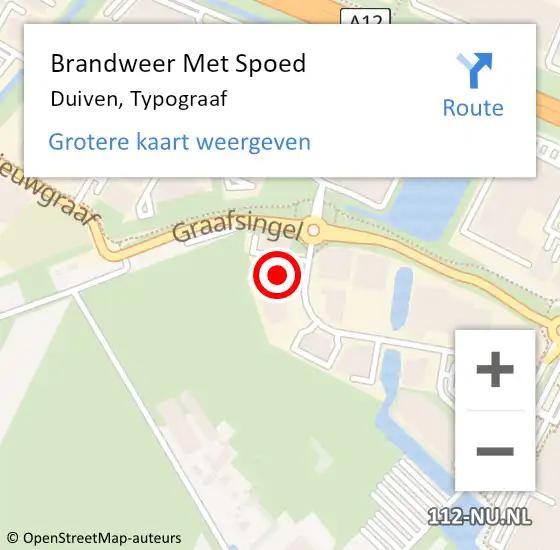 Locatie op kaart van de 112 melding: Brandweer Met Spoed Naar Duiven, Typograaf op 18 februari 2022 19:57