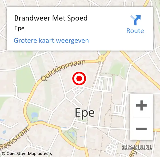 Locatie op kaart van de 112 melding: Brandweer Met Spoed Naar Epe op 18 februari 2022 19:59