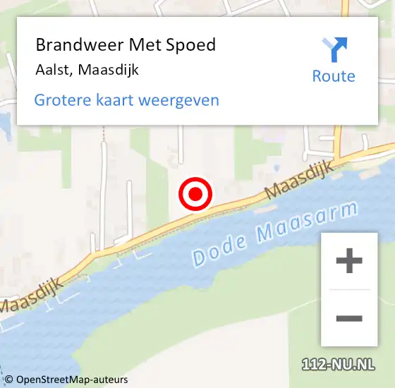 Locatie op kaart van de 112 melding: Brandweer Met Spoed Naar Aalst, Maasdijk op 18 februari 2022 19:59