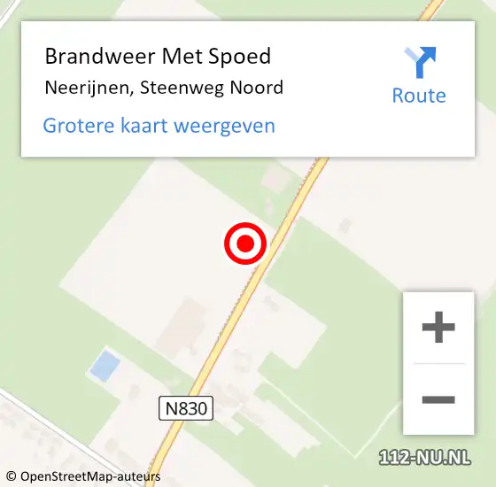Locatie op kaart van de 112 melding: Brandweer Met Spoed Naar Neerijnen, Steenweg Noord op 18 februari 2022 20:20