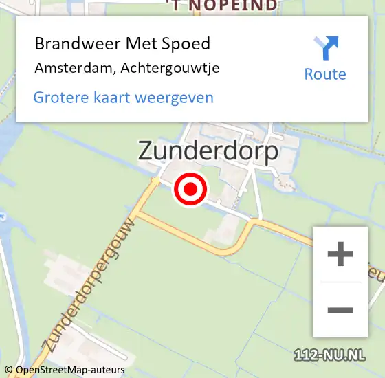 Locatie op kaart van de 112 melding: Brandweer Met Spoed Naar Amsterdam, Achtergouwtje op 18 februari 2022 20:24