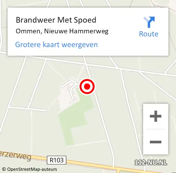 Locatie op kaart van de 112 melding: Brandweer Met Spoed Naar Ommen, Nieuwe Hammerweg op 18 februari 2022 20:26