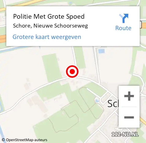 Locatie op kaart van de 112 melding: Politie Met Grote Spoed Naar Schore, Nieuwe Schoorseweg op 18 februari 2022 20:34