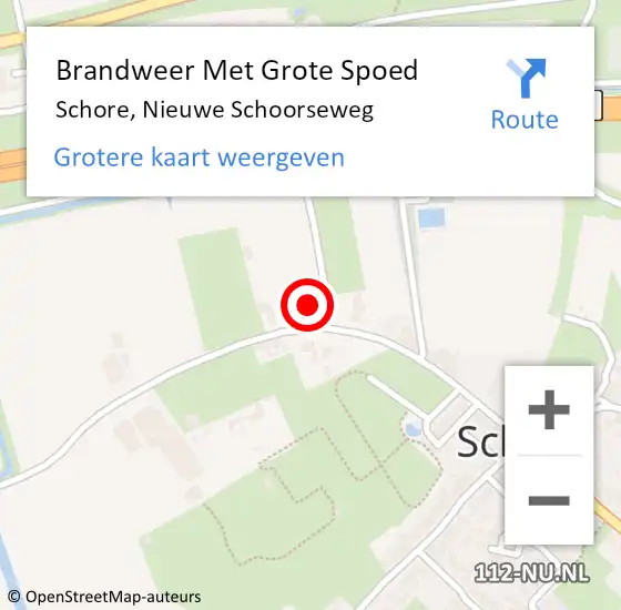 Locatie op kaart van de 112 melding: Brandweer Met Grote Spoed Naar Schore, Nieuwe Schoorseweg op 18 februari 2022 20:35