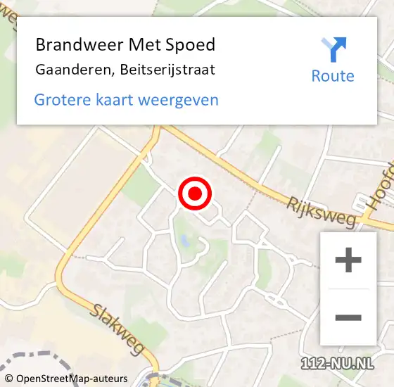 Locatie op kaart van de 112 melding: Brandweer Met Spoed Naar Gaanderen, Beitserijstraat op 18 februari 2022 20:36