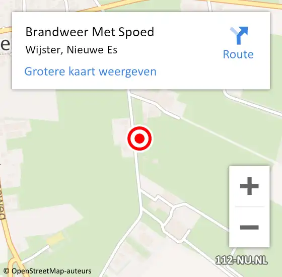 Locatie op kaart van de 112 melding: Brandweer Met Spoed Naar Wijster, Nieuwe Es op 18 februari 2022 20:37