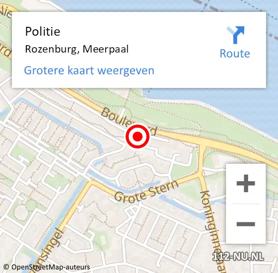 Locatie op kaart van de 112 melding: Politie Rozenburg, Meerpaal op 18 februari 2022 20:42