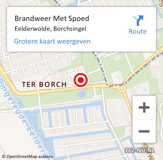 Locatie op kaart van de 112 melding: Brandweer Met Spoed Naar Eelderwolde, Borchsingel op 18 februari 2022 20:51