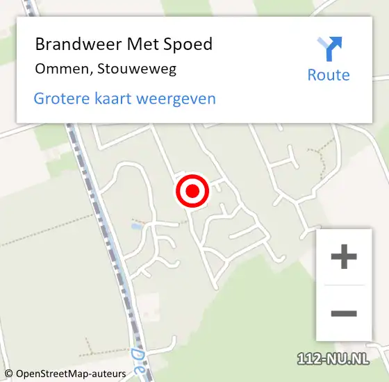 Locatie op kaart van de 112 melding: Brandweer Met Spoed Naar Ommen, Stouweweg op 18 februari 2022 20:54