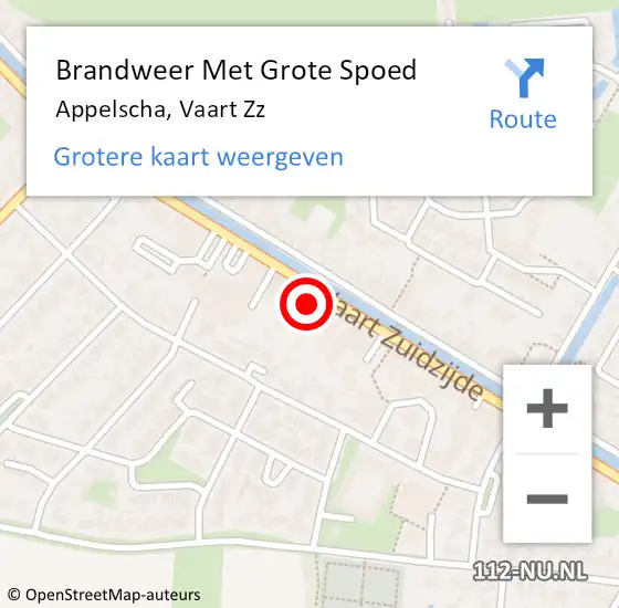 Locatie op kaart van de 112 melding: Brandweer Met Grote Spoed Naar Appelscha, Vaart Zz op 18 februari 2022 21:04