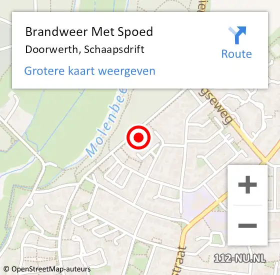 Locatie op kaart van de 112 melding: Brandweer Met Spoed Naar Doorwerth, Schaapsdrift op 18 februari 2022 21:05