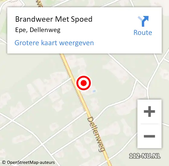 Locatie op kaart van de 112 melding: Brandweer Met Spoed Naar Epe, Dellenweg op 18 februari 2022 21:17