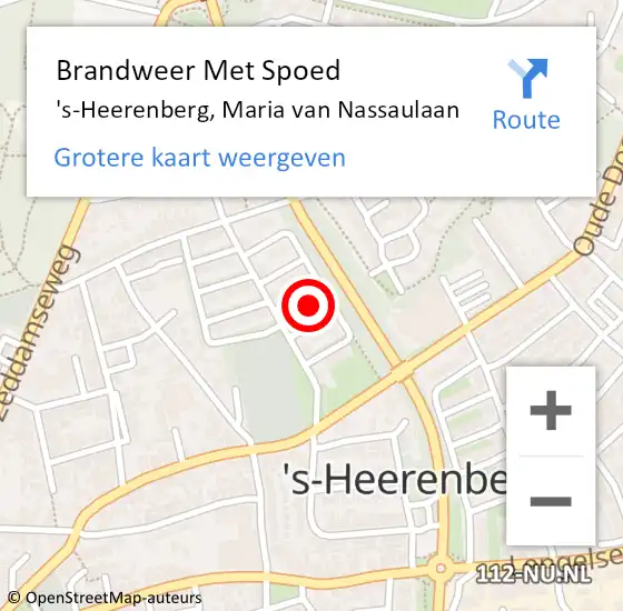 Locatie op kaart van de 112 melding: Brandweer Met Spoed Naar 's-Heerenberg, Maria van Nassaulaan op 18 februari 2022 21:28