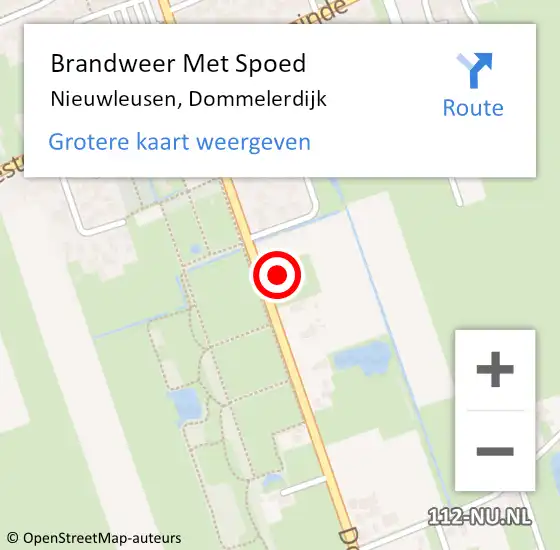 Locatie op kaart van de 112 melding: Brandweer Met Spoed Naar Nieuwleusen, Dommelerdijk op 18 februari 2022 21:29
