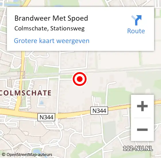 Locatie op kaart van de 112 melding: Brandweer Met Spoed Naar Colmschate, Stationsweg op 18 februari 2022 21:31