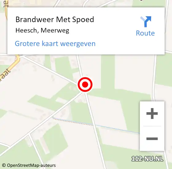 Locatie op kaart van de 112 melding: Brandweer Met Spoed Naar Heesch, Meerweg op 18 februari 2022 21:34