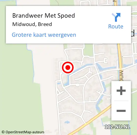 Locatie op kaart van de 112 melding: Brandweer Met Spoed Naar Midwoud, Breed op 18 februari 2022 21:37