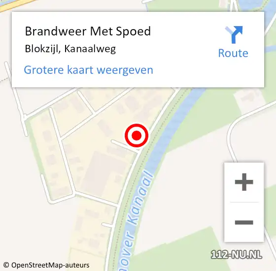 Locatie op kaart van de 112 melding: Brandweer Met Spoed Naar Blokzijl, Kanaalweg op 18 februari 2022 21:45