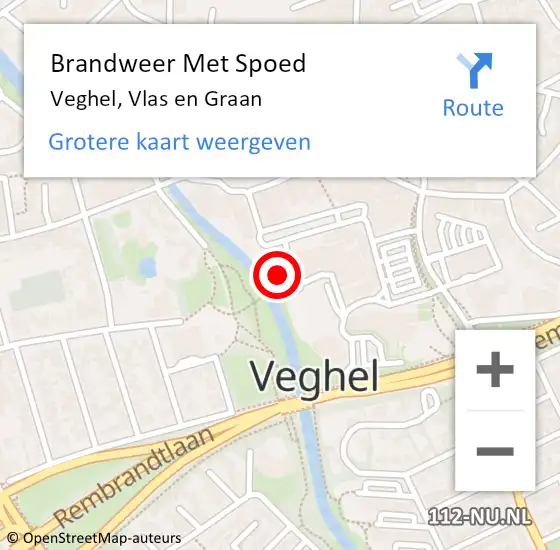 Locatie op kaart van de 112 melding: Brandweer Met Spoed Naar Veghel, Vlas en Graan op 18 februari 2022 21:47