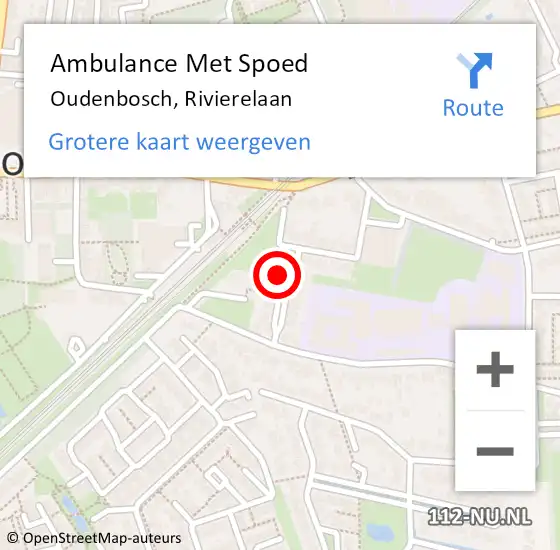 Locatie op kaart van de 112 melding: Ambulance Met Spoed Naar Oudenbosch, Rivierelaan op 8 juli 2014 18:37