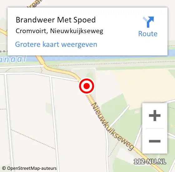 Locatie op kaart van de 112 melding: Brandweer Met Spoed Naar Cromvoirt, Nieuwkuijkseweg op 18 februari 2022 21:53
