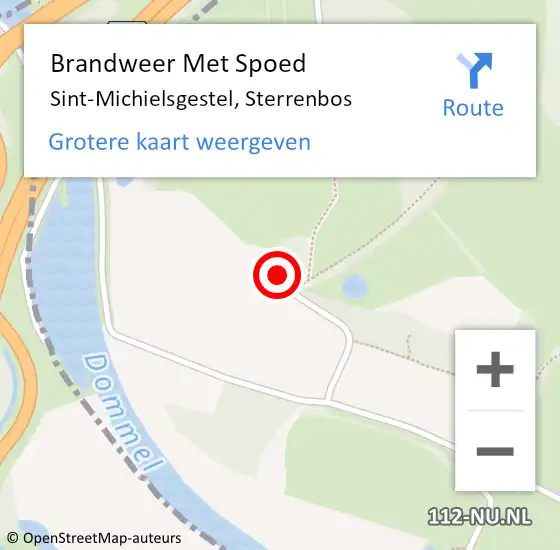 Locatie op kaart van de 112 melding: Brandweer Met Spoed Naar Sint-Michielsgestel, Sterrenbos op 18 februari 2022 21:56