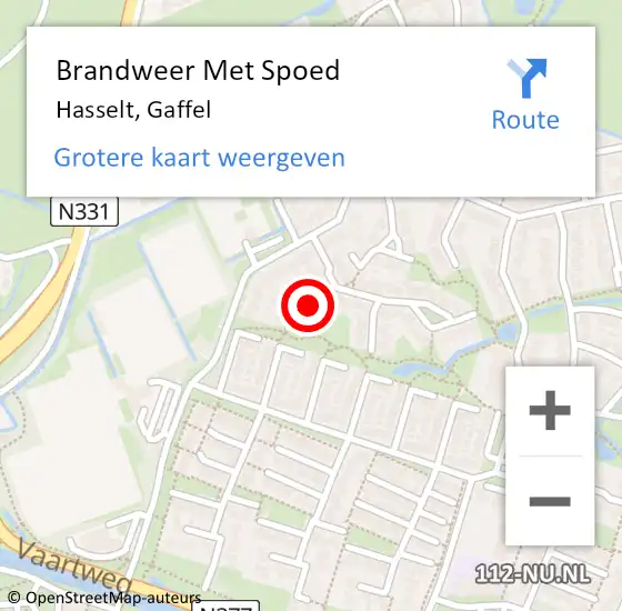 Locatie op kaart van de 112 melding: Brandweer Met Spoed Naar Hasselt, Gaffel op 18 februari 2022 22:01