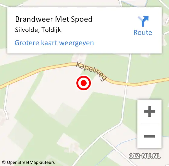 Locatie op kaart van de 112 melding: Brandweer Met Spoed Naar Silvolde, Toldijk op 18 februari 2022 22:09