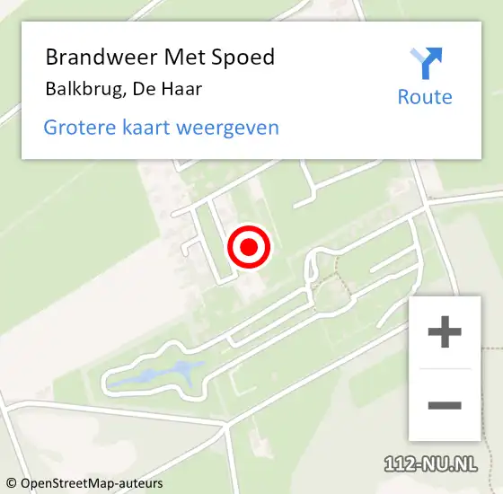 Locatie op kaart van de 112 melding: Brandweer Met Spoed Naar Balkbrug, De Haar op 18 februari 2022 22:27